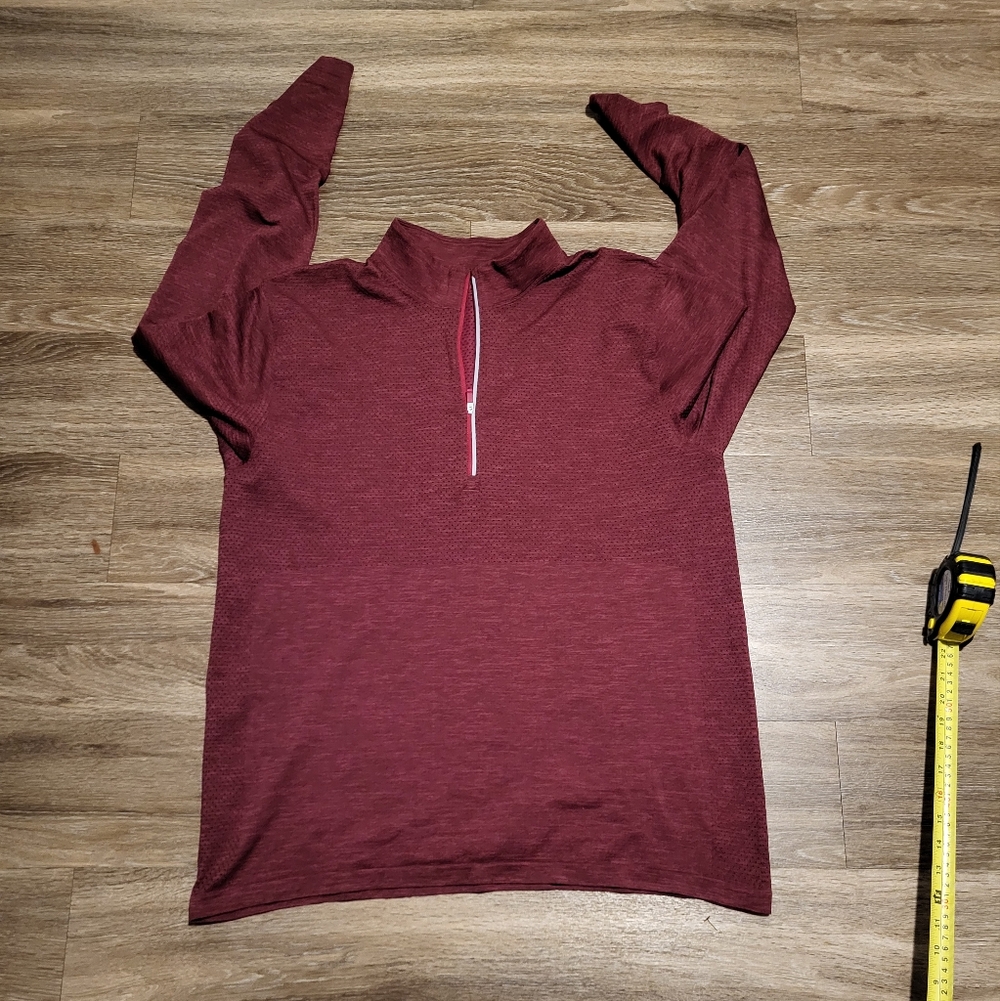 Women's Burgundy Half-Zip Top